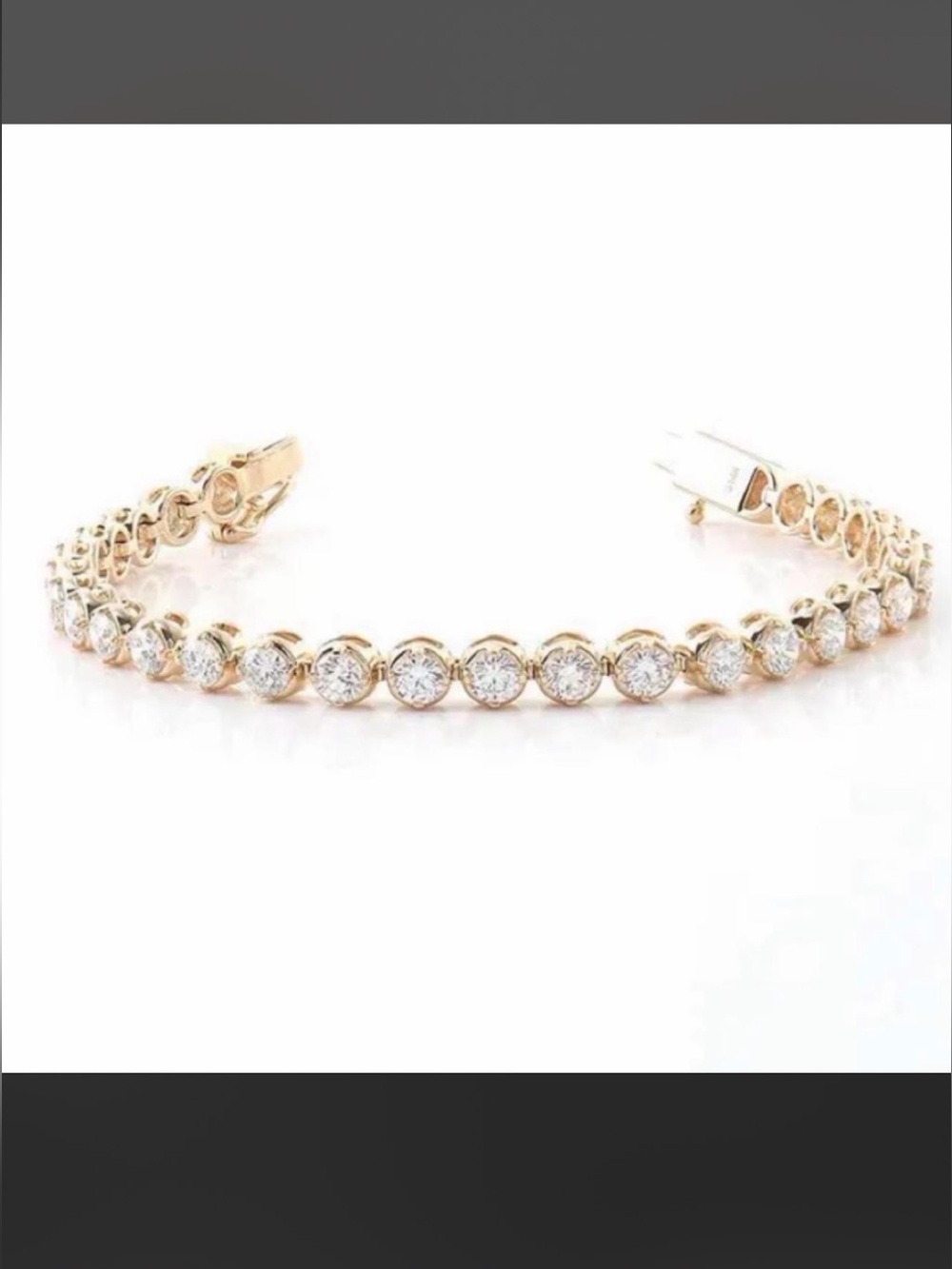 10K Yellow Gold Tennis Bracelet with Round Lab Diamonds